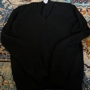 TSE Classic black v neck 100% cashmere sweater